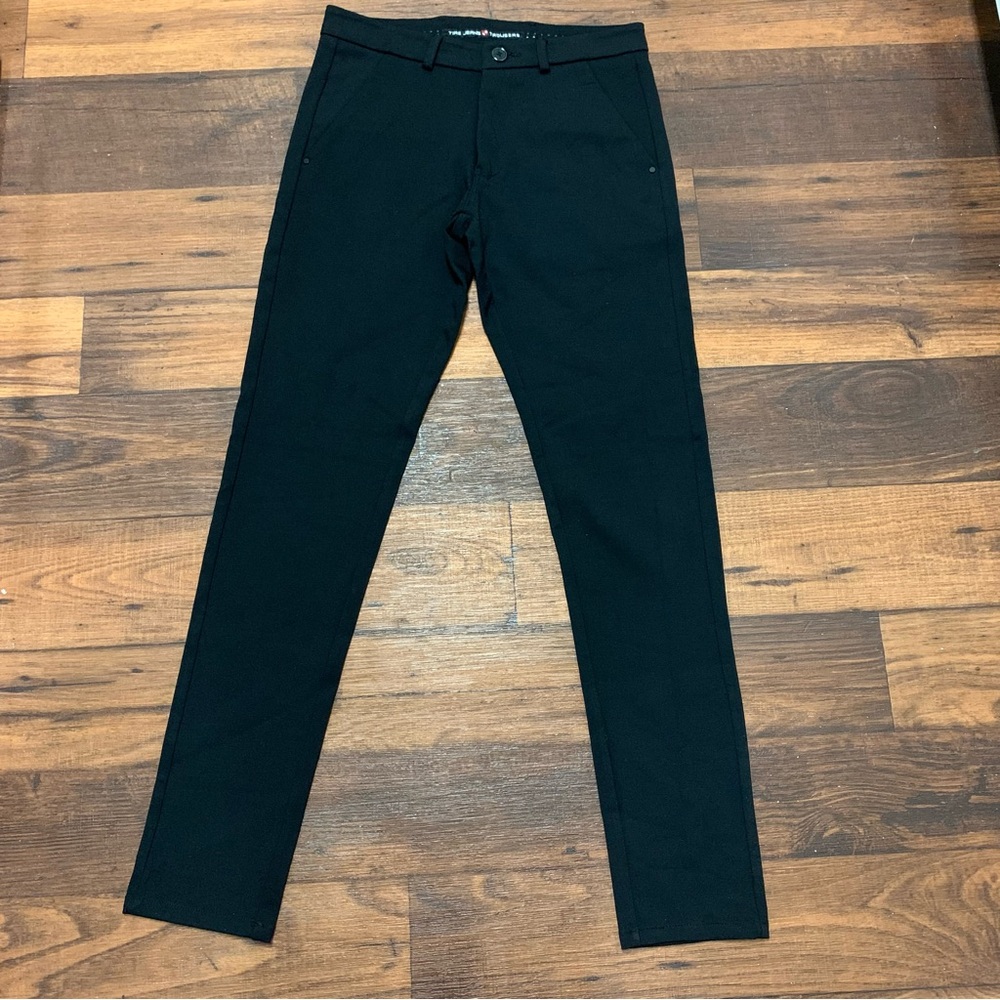 Black Mens Stretch Pants Size 30 Tire Jeans Treasures Slim Fit Trousers